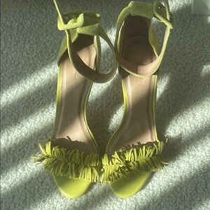 Fringed Green Sandals
